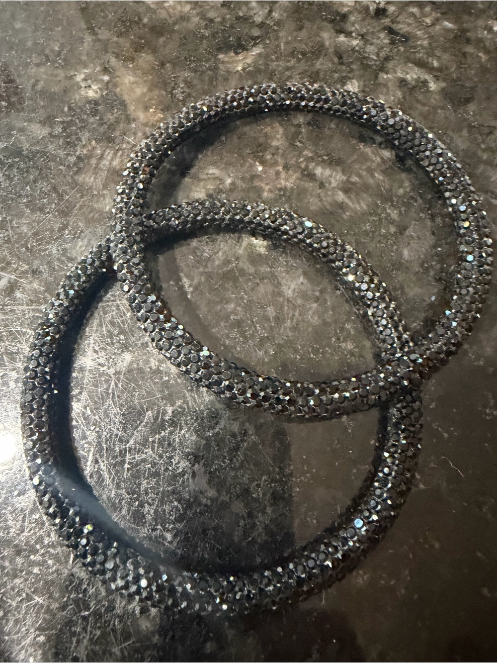Black Crystal Stretch Bracelet Set - by Jacqueline Kent